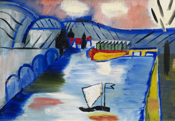 Ida Kerkovius - Schiffe in Norwegen / Blumenstillleben vor einem Gemälde - Weitere Abbildung