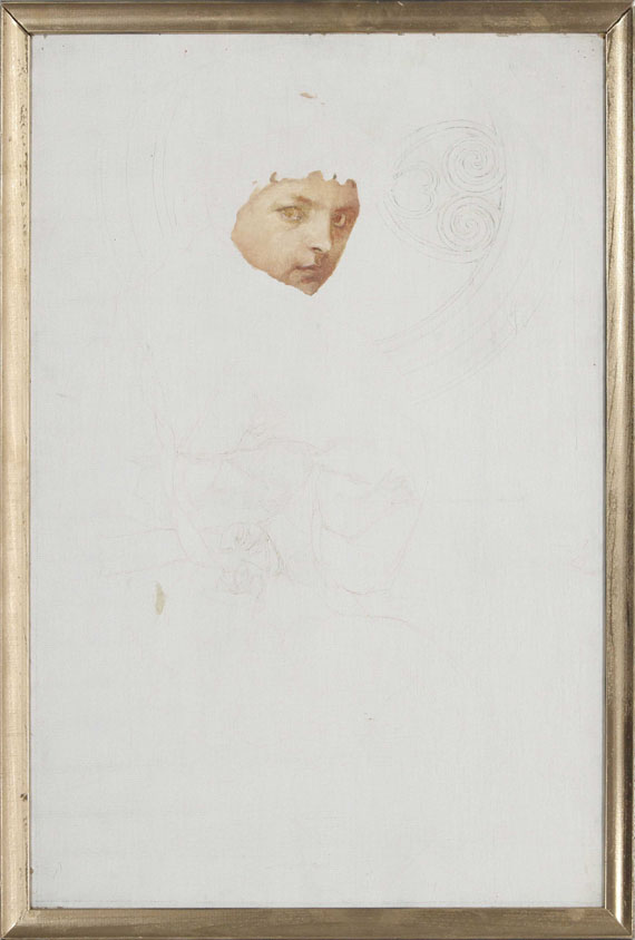 Alphonse Mucha - Unvollendetes Frauenporträt - Rahmenbild
