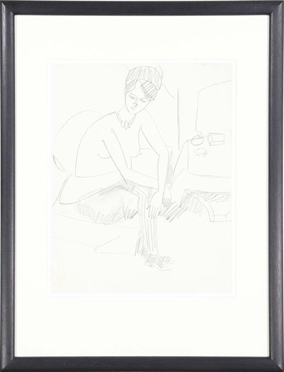 Ernst Ludwig Kirchner - Sitzender Halbakt im Atelier (Dodo) - Rahmenbild