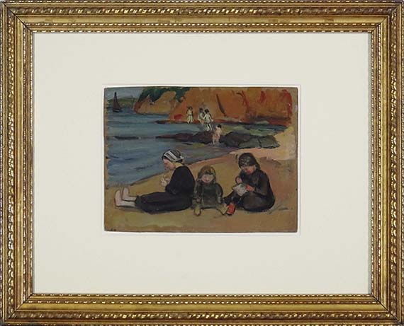 Fernand Piet - Ohne Titel (Kinder am Strand) - Rahmenbild