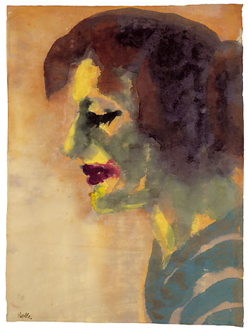 Emil Nolde - Porträt einer Frau mit geschlossenen Augen