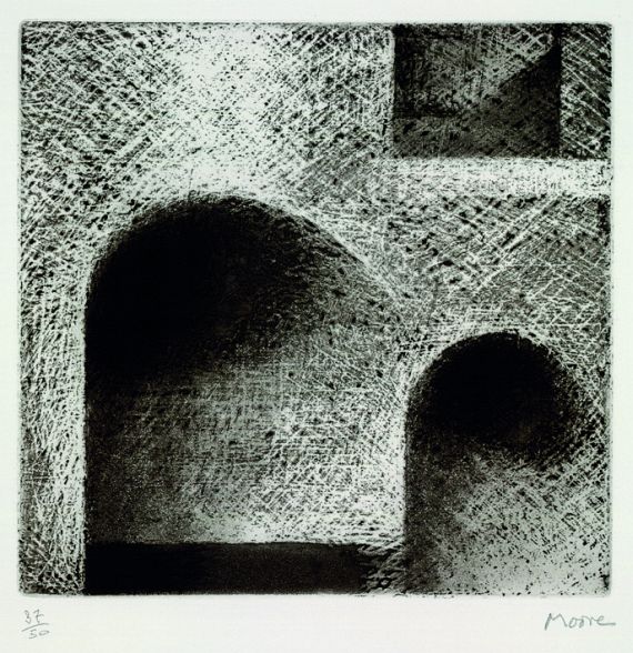 Henry Moore - 2 Bll.: Tunnel - Arch and Window. Woman with Arms Crossed