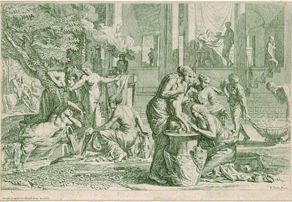 Pietro Testa - Thetis taucht den jungen Achilles in das Wasser des Styx, um ihn unverwundbar zu machen