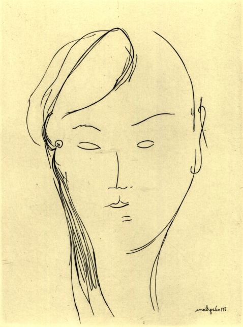 Amedeo Modigliani - Knabenporträt (Kopf frontal)