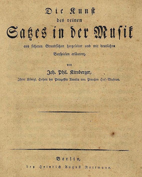 Johann Phillip Kirnberger - Die Kunst des reinen Satzes in der Musik, 4 Bde.