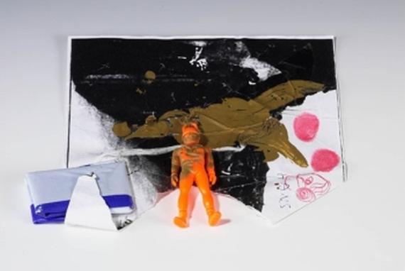 Jonathan Meese - Collage mit Fallschirmspringer