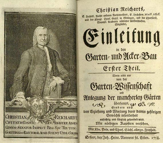 Christian Reichardt - Garten und Ackerbau, Samenwerk. 2 Bde. 1758