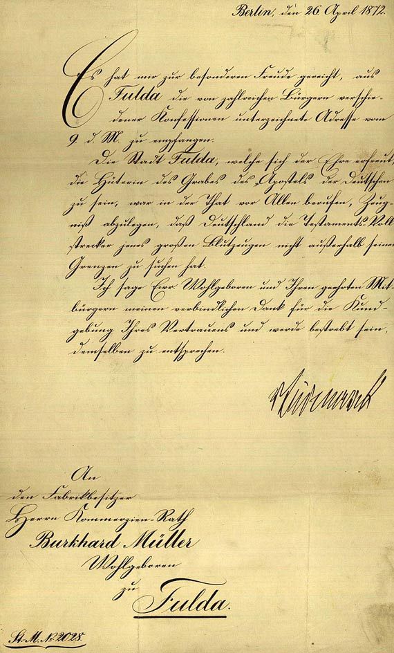 Otto Fürst von Bismarck - Brief m. U. (19) - Weitere Abbildung