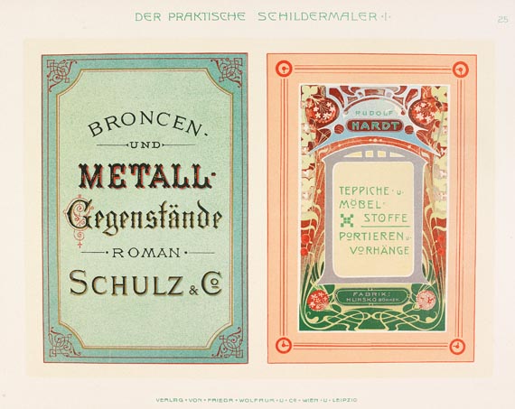 Hans J. Jedlitschka - Der praktische Schildermaler, 2 Tle, ca. 1910 - Weitere Abbildung