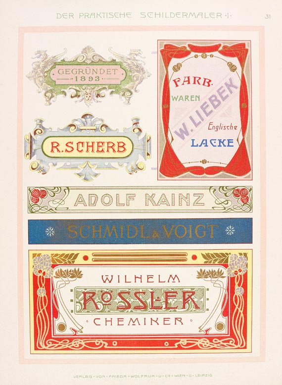 Hans J. Jedlitschka - Der praktische Schildermaler, 2 Tle, ca. 1910 - Weitere Abbildung