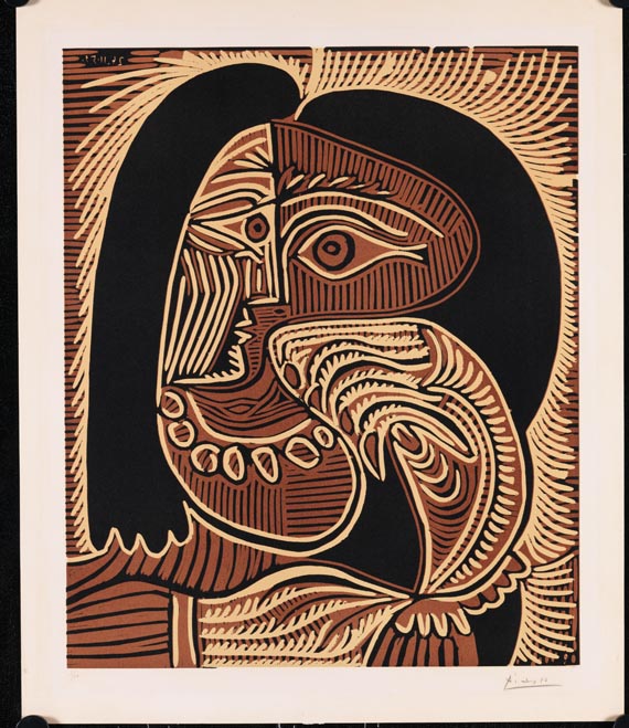 Pablo Picasso - Portrait de Jacqueline accoudé, au collier - Weitere Abbildung