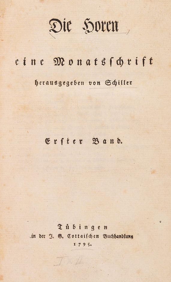 Horen, Die - Die Horen 2 Bde., 1795
