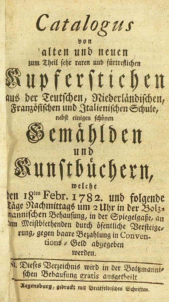   - Catalogus von alten und neuen ... Kupferstichen (1782)