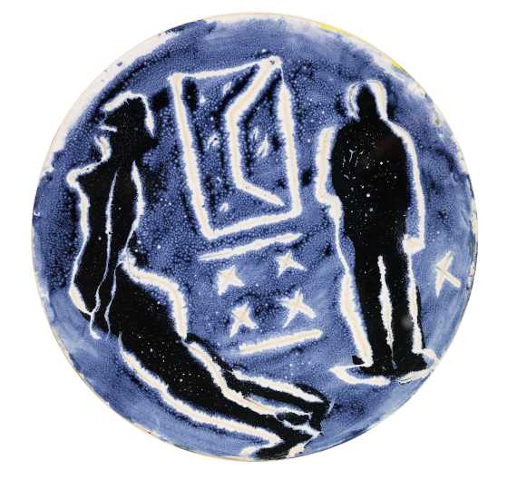 A. R. Penck (d.i. Ralf Winkler) - Schwarzes Paar in blauem Raum