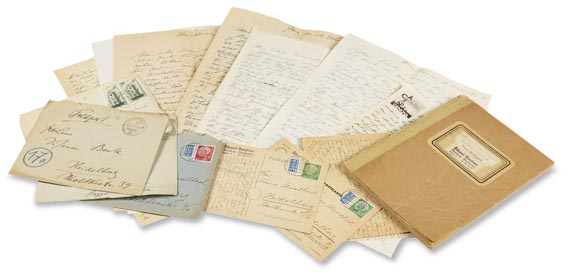 Eduard Bargheer - Eigh. Autographenslg: Ca. 101 Briefe + 54 Postkarten. 1938-44 u. 1952-56. Dabei: Käuferverzeichnis. - Weitere Abbildung