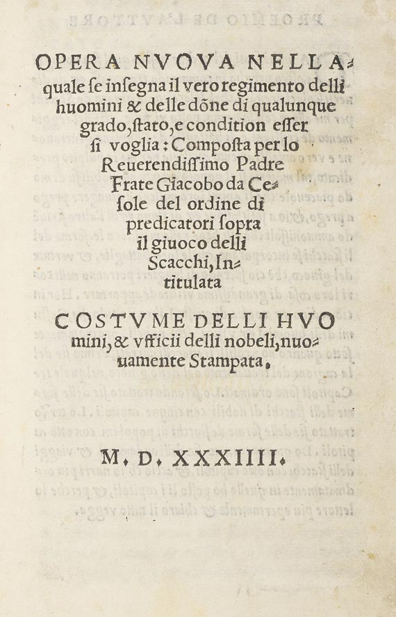 Jacobus de Cessolis - Opera nuova. 1534 - Weitere Abbildung