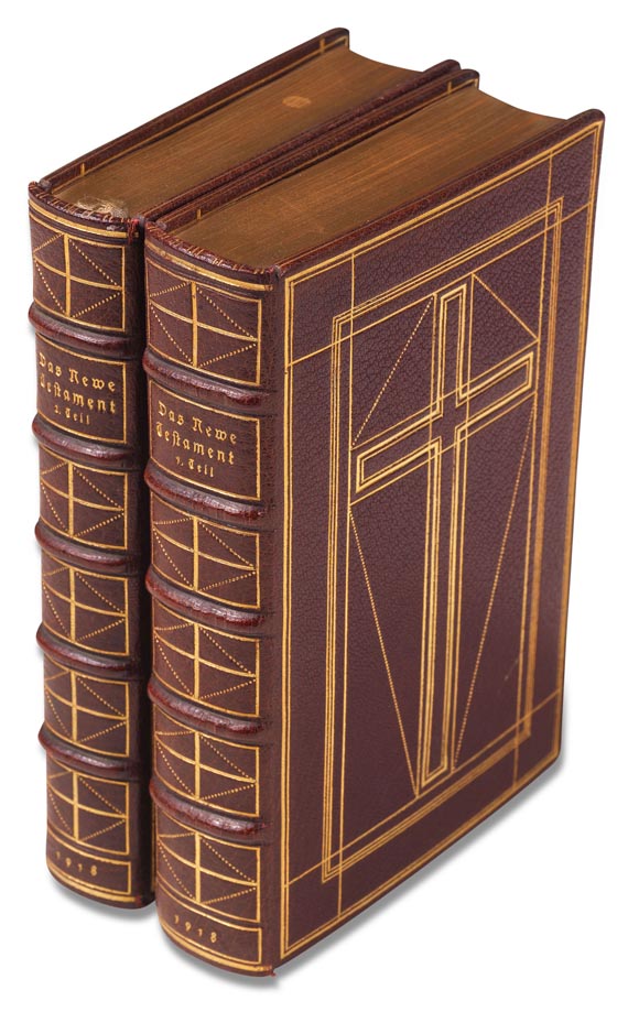  Biblia germanica - Das newe Testament Deutsch, 2 Bde. 1918. - Einband