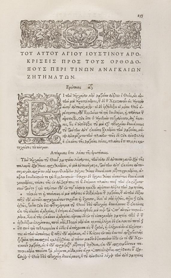  Eusebius Caesariensis - Opera evangelicae praeparationes lbiri XV. 3 Tle. in 1 Bd. Paris 1544-51.
