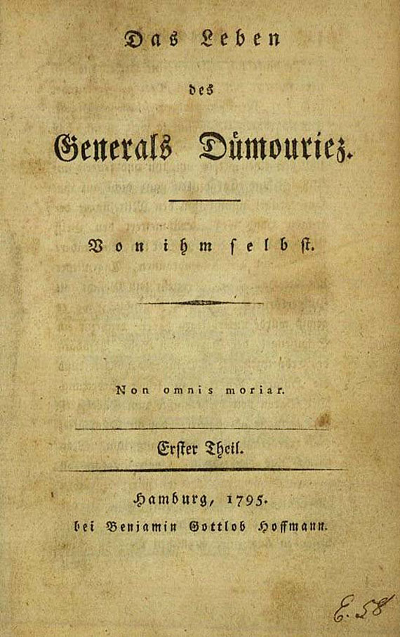 Charles-Francois Dumouriez - Das Leben des Generals Dumouriez. 1795. 3 Bde.