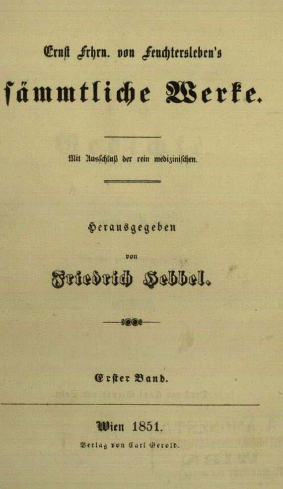 Ernst von Feuchtersleben - Sämmtliche Werke. 4 Bde. 1851-53.