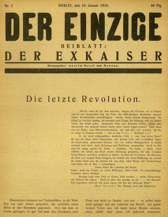 Einzige, Der - Der Einzige, Nr. 1-23, 1919