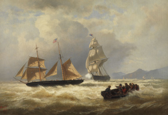 Wilhelm Emil Meyer-Rhodius - Seegefecht zwischen Segelschiffen der USA und Großbritanniens