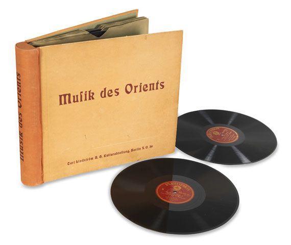  Musik - Hornbostel, E., Musik des Orients, 12 Parlaphon-Schallplatten. 1928.