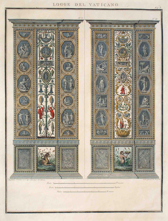 Ornament - 2 Bll. Loggie del Vaticano, Raffael/Lasinio 1802