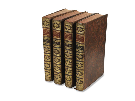 Jacques Savary des Brûlons - 4 Bde, Dictionnaire universel de commerce. 1759-1762. - Einband