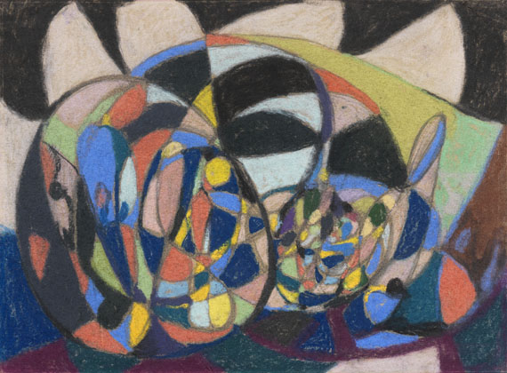 Adolf Hölzel - Abstrakte Komposition (Figuren in Ovalen)
