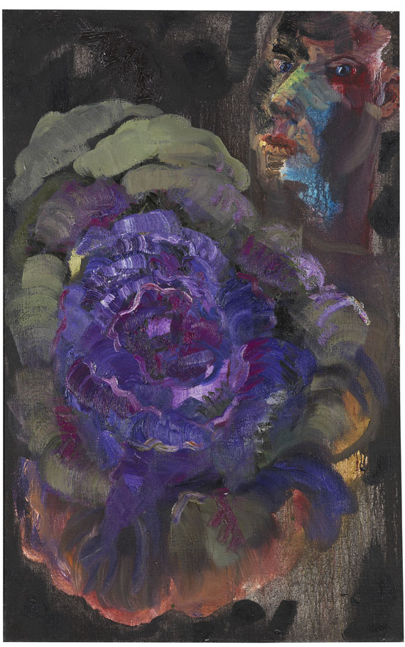 Rainer Fetting - Young Selfportrait with cabbage
