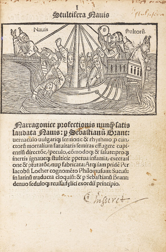 Sebastian Brant - Stultifera navis. 1498. - Weitere Abbildung