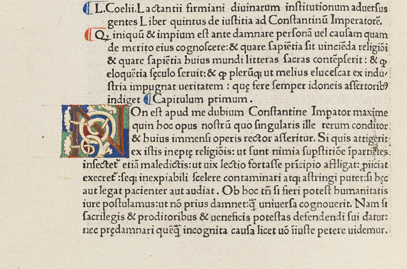 Lucius Coelius Firmianus Lactantius - Opera. 1472. - Weitere Abbildung