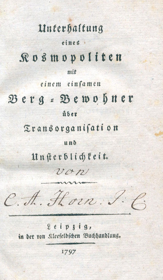 C. A. Horn - Unterhaltung eines Kosmopoliten. 1797.