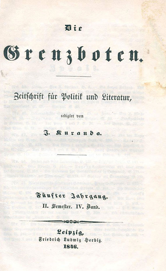 Ludwig Börne - Frankfurter Konversationsblatt, Grenzboten u.a. 1841-48. 11 Tle.