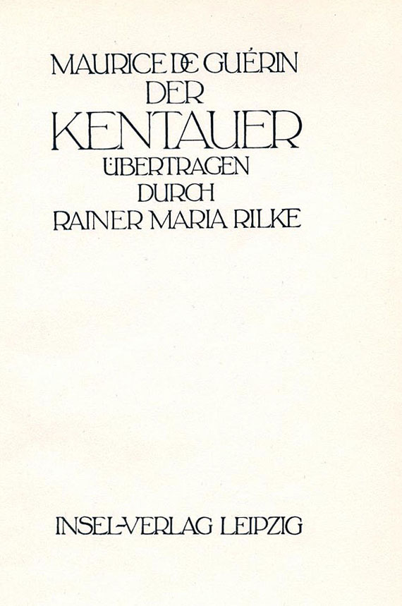 Ernst Ludwig-Presse - Guérin, M. de, Der Kentauer. 1911