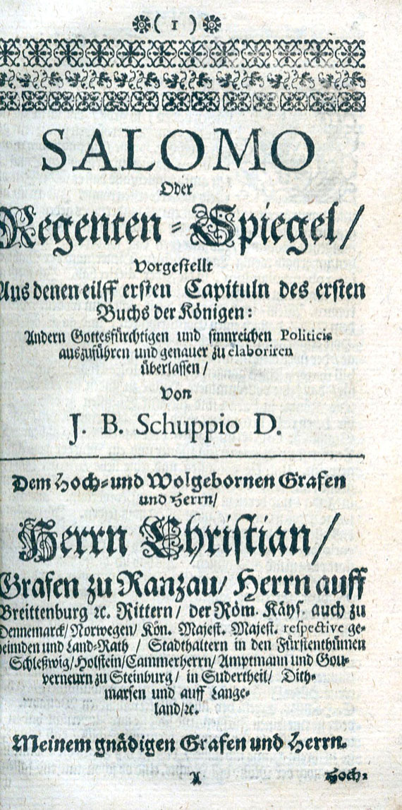 Johann Balthasar Schupp - Lehrreiche Schriften. 1701.