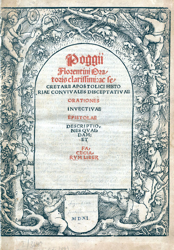 Bracciolini Poggio - Historiae convivales. 1511.