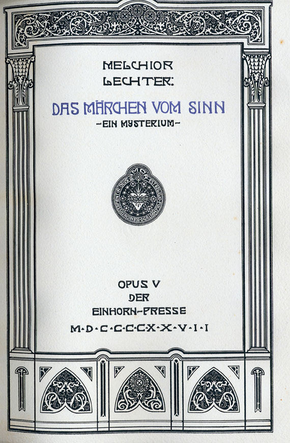 Melchior Lechter - Märchen vom Sinn. 1927.