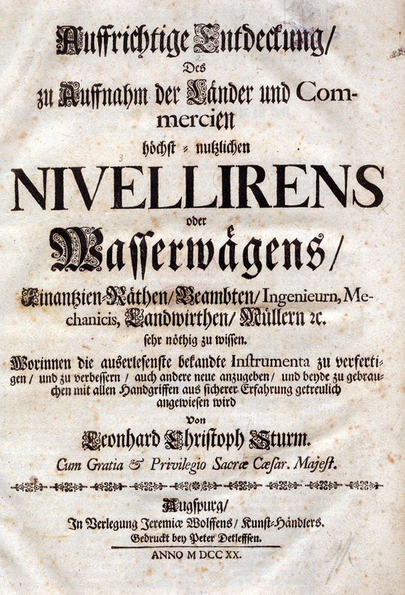 Leonhard Christoph Sturm - Vollständige Anleitung. - Auffrichtige Entdeckung. 3 Bde. 1720-46.