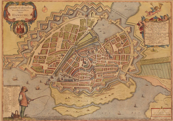  Hamburg - 1 Bl. Statt Hamburg. J. Mejer, 1652.