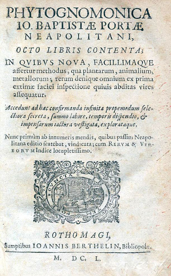 Giovanni Battista Della Porta - Phytognomonica. 1650.