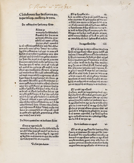 Peter Schöffer - Decisiones Rotae Romanae. 1477.