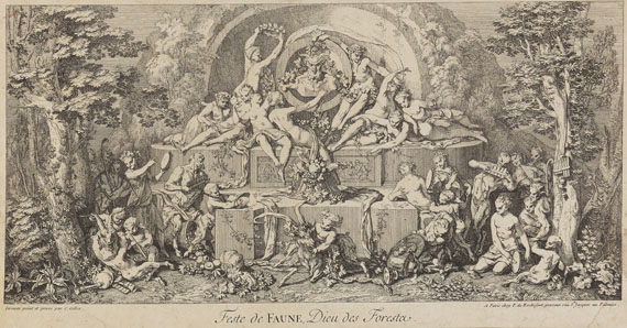 Claude Gillot - 4 Blätter: Les Quatre Festes - Feste de Diane, Feste de Bacchus, Feste de Faune, Feste du Dieu Pan - Weitere Abbildung