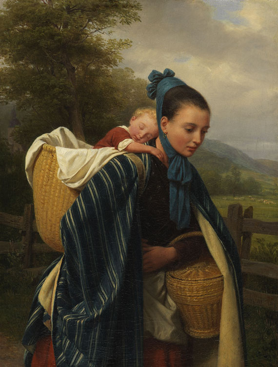 Friedrich Eduard Meyerheim - Harzerin mit Kind