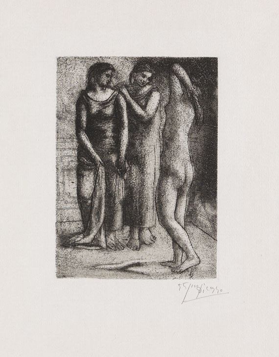 Pablo Picasso - Deux femmes regardant un modèle nu