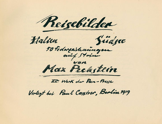 Hermann Max Pechstein - Reisebilder. Italien Südsee. 1919.