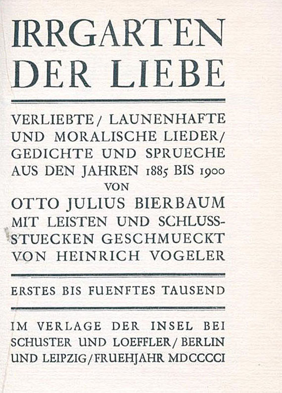 Heinrich Vogeler - Bierbaum, Irrgarten der Liebe, 1901.
