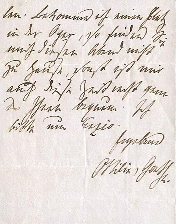 Ottilie von Goethe - Eigh. Brief. Um 1860.