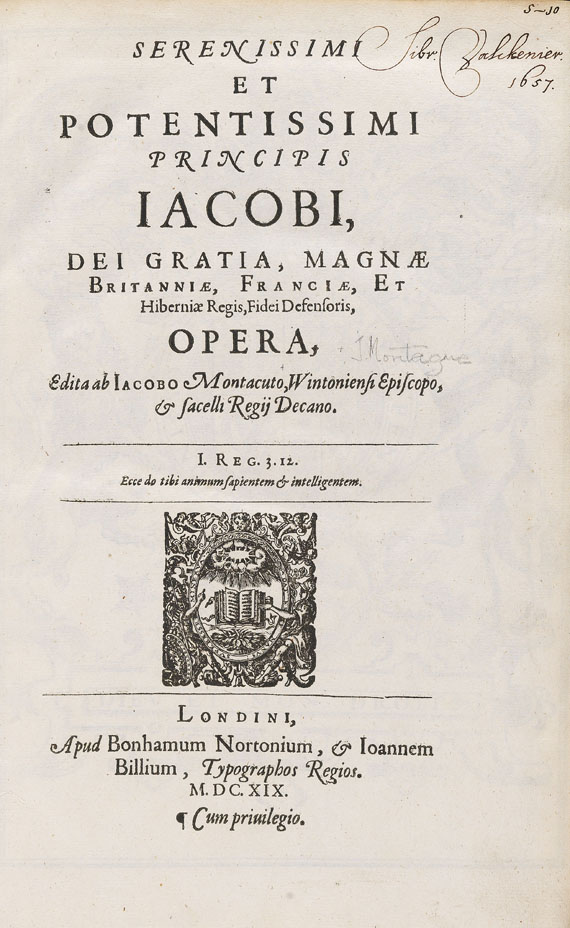  Jakob I. - Opera regia. 1619 - Weitere Abbildung